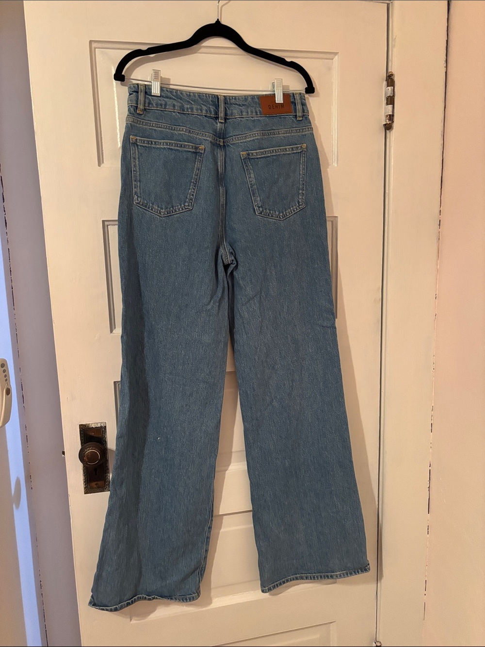Worn Once! Sezane Denim High-Waist Wide Leg Jeans in Light Blue - Picture 8 of 11